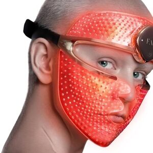Red LED Facial Wearable with Honeycomb Design